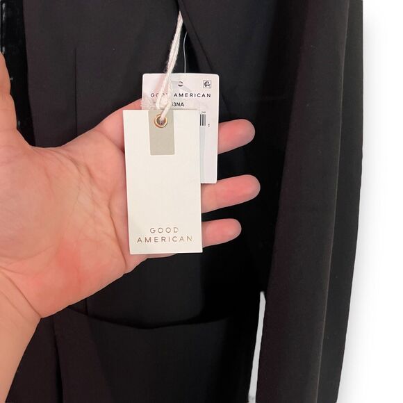 Good American Size 1 (S) Scuba Blazer The Boss 2.0 Double Breasted Shoulder Pads - Picture 7 of 14